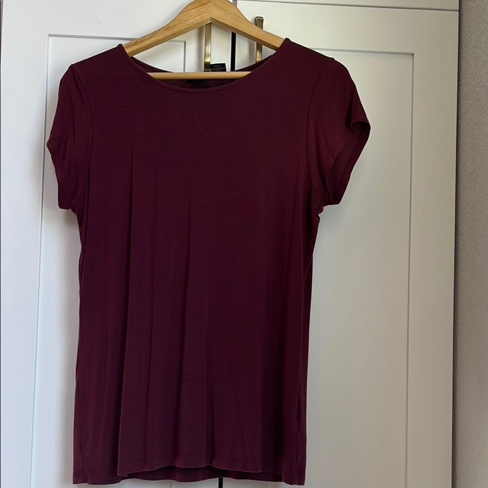 Catherine Malandrino Wine Color Fitted T-Shirt Blouse